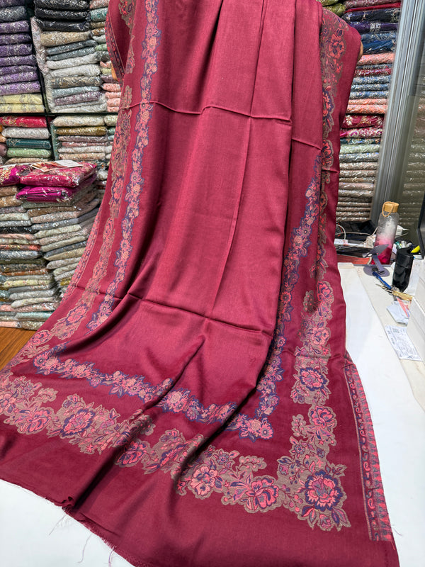 PEACH WOOL INPRINT SHAWL