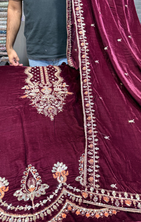 BATIK VELVET 03 MEROON