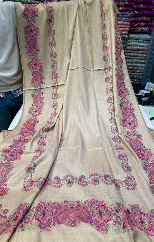 PEACH WOOL INPRINT SHAWL 06